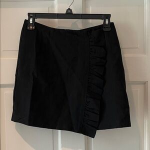 Elegant Black Ruffle Skirt